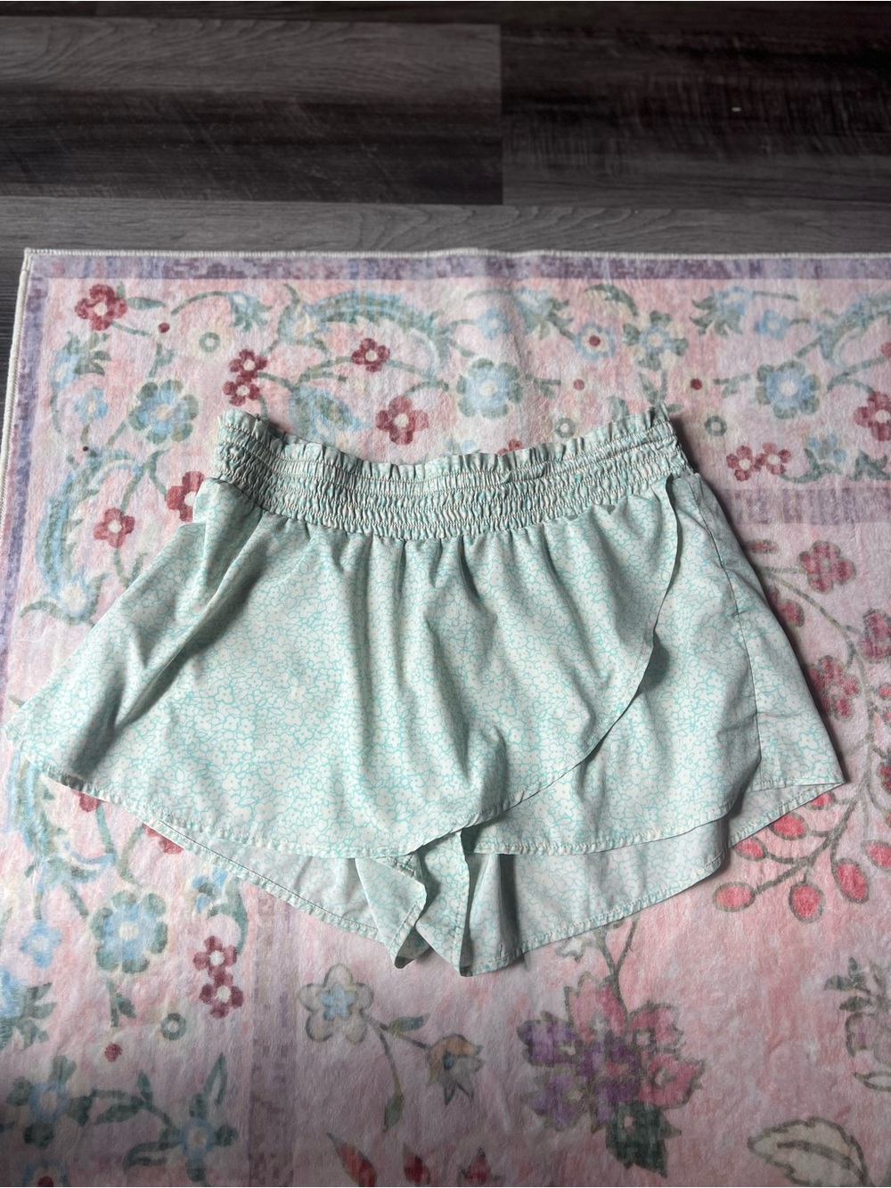 Aerie Mint Green Floral Ruffled Skort
